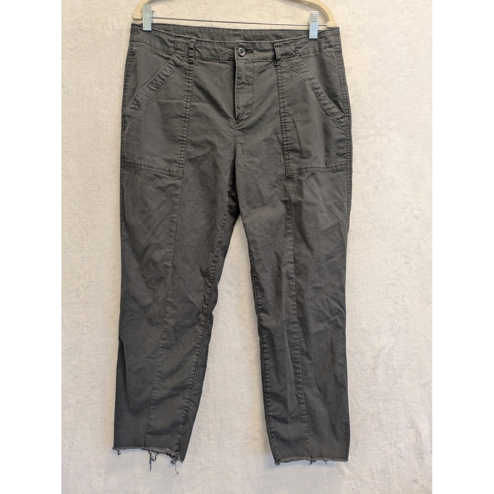 Old Navy Womens Gray Cargo Pants Size‎ 12 Cropped Raw Hem Casual Utility
